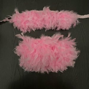 Hot pink feather top & skirt